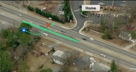 Picture with notations about place where boy was killed by drunk driver