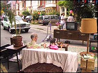 Living room in the street